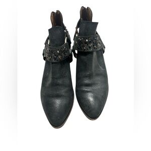 FRYE Black Studded Ankle Boots